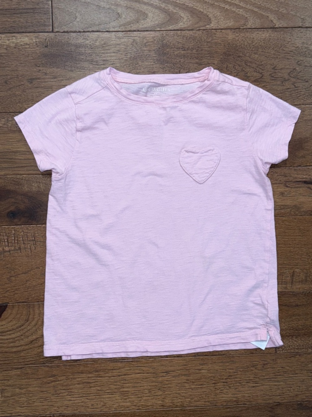 Girls Crewcuts Pink Heart Pocket Short-Sleeve T Shirt - Size M (8-9)